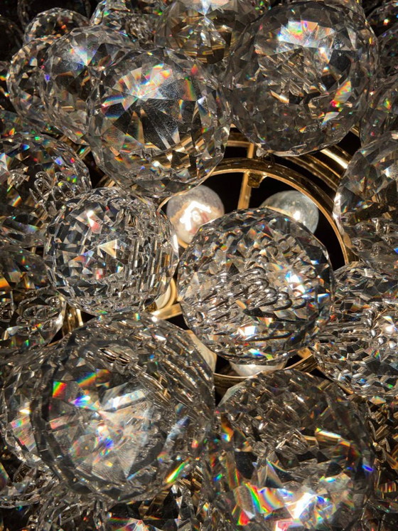 Image 1 of Lámpara de techo/araña con pantallas de cristal de Ernst Palme, Hollywood Regency, Alemania, década de 1960