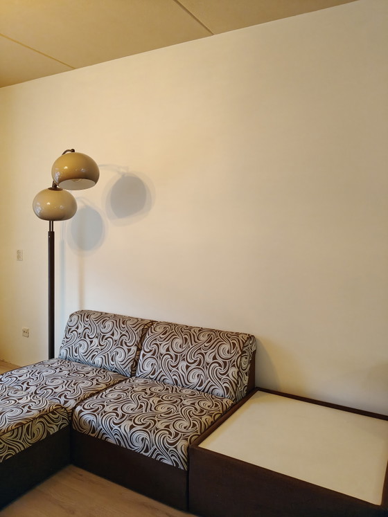 Image 1 of Vintage 70's space age design element sofa brown/cream