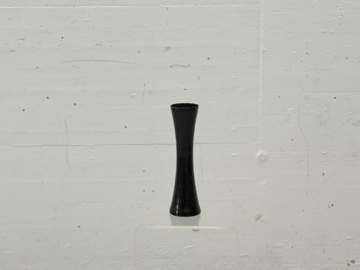 Black mid-century design glass vase