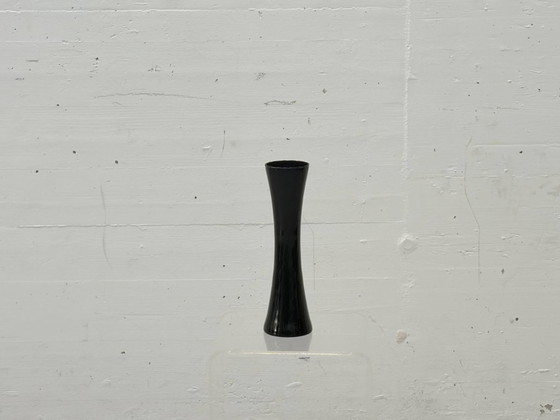 Image 1 of Black mid-century design glass vase