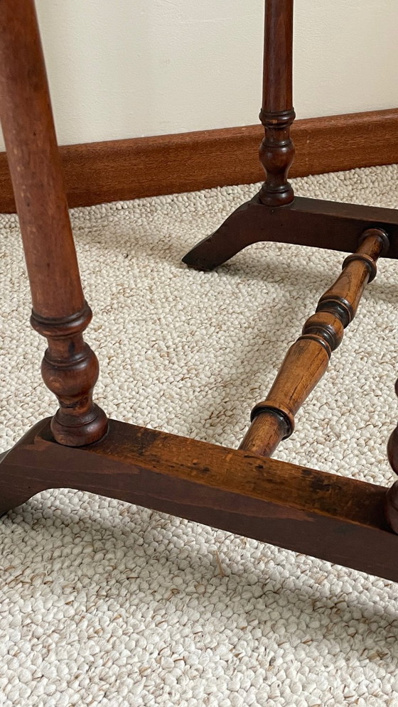 Image 1 of Antique Turned Wood Bedside Table