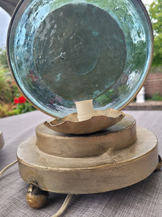 Rare Designer Table Lamps Spain Moon Handmade – Brass, Metal (photo 10 of 13)
