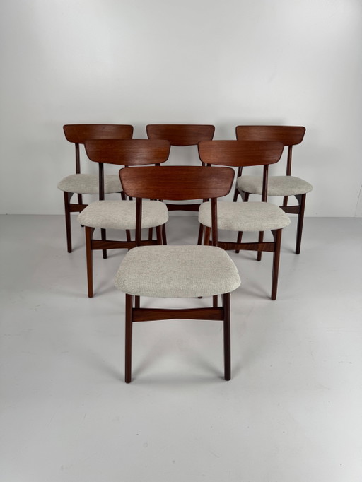 Juego de seis sillas de comedor, Schiønning & Elgaard, Dinamarca, años 60 – eetkamerstoelen, Wood