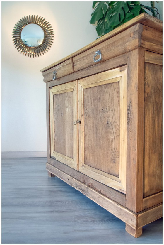 Image 1 of Antique Parisian sideboard, raw light oak