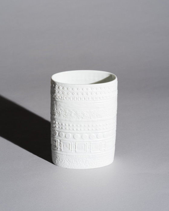 Image 1 of Martin Freyer Rosenthal Studio-Linie Bisque Porcelain Relief Brutalist Vase Duo