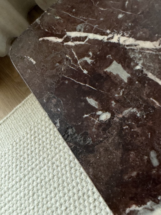 Image 1 of Vintage rosso levanto marmeren bijzettafel, Italië 1970