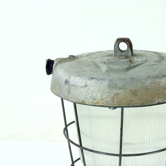 Image 1 of Industriële fabrieksplafondlamp, Tsjecho-Slowakije 1950