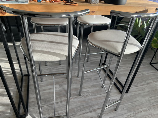 4x Barstools Eighties Chrome