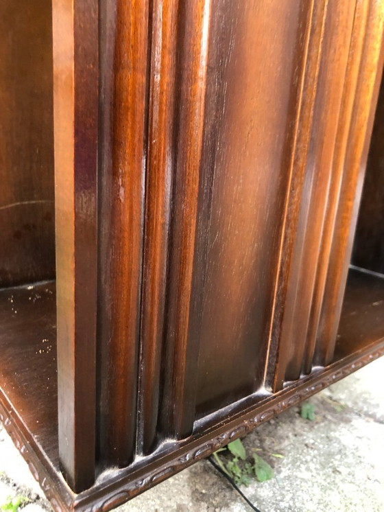 Image 1 of Vintage boekenmolen draaibaar met verlichting - rokers kastje