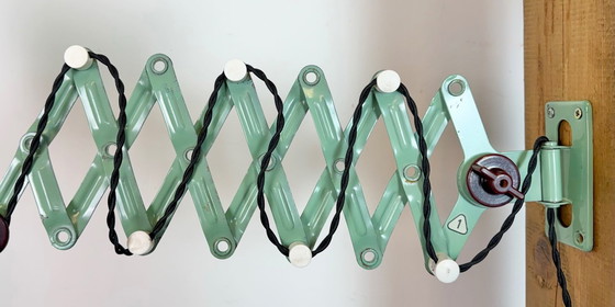 Image 1 of Lampada a forbice industriale di VEB Zweckleuchtenbau Dresden, Germania dell'Est, anni '50