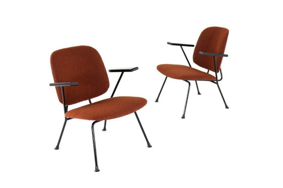 Image 1 of  Set 2 Gijs van der Sluis fauteuils "No. 12"  vintage nieuw gestoffeerd
