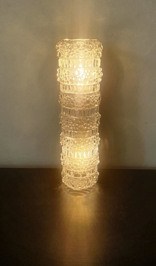 Applique murale vintage en verre bullé - 34 cm - Glashütte Limbourg. – Glashütte Limburg, wandlampen, Metal