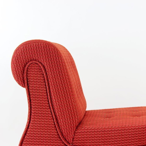 Image 1 of Vintage Space Age Modular Or Sectional Curved Sofa In Original Red Fabric, Tatra Czechoslovakia 1970s