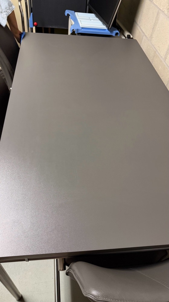 Table de salle à manger et 4 chaises, Tables de salle à manger, Velours, Aluminium, Beige (photo 2 sur 9)