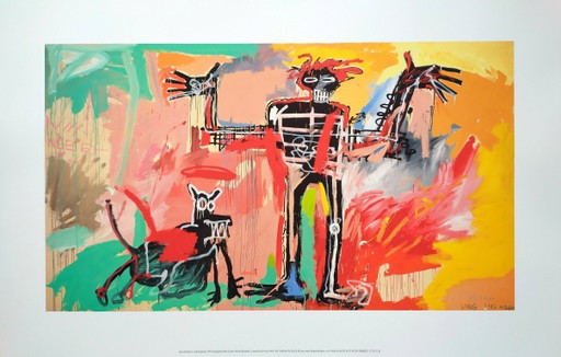 Jean-Michel Basquiat – Junge und Hund in einer Johnnypump (1982) – Kunstdruck – giclee prints, Paper