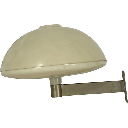 Vintage wall lamp in nickel-plated brass and plastic, Italy 1960