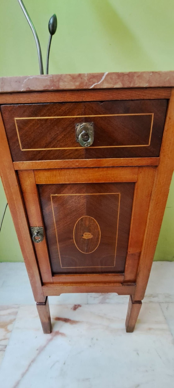 Comodino antico anni '50, Comodini, Bronzo, Marmo, Marrone (foto 5 di 10)