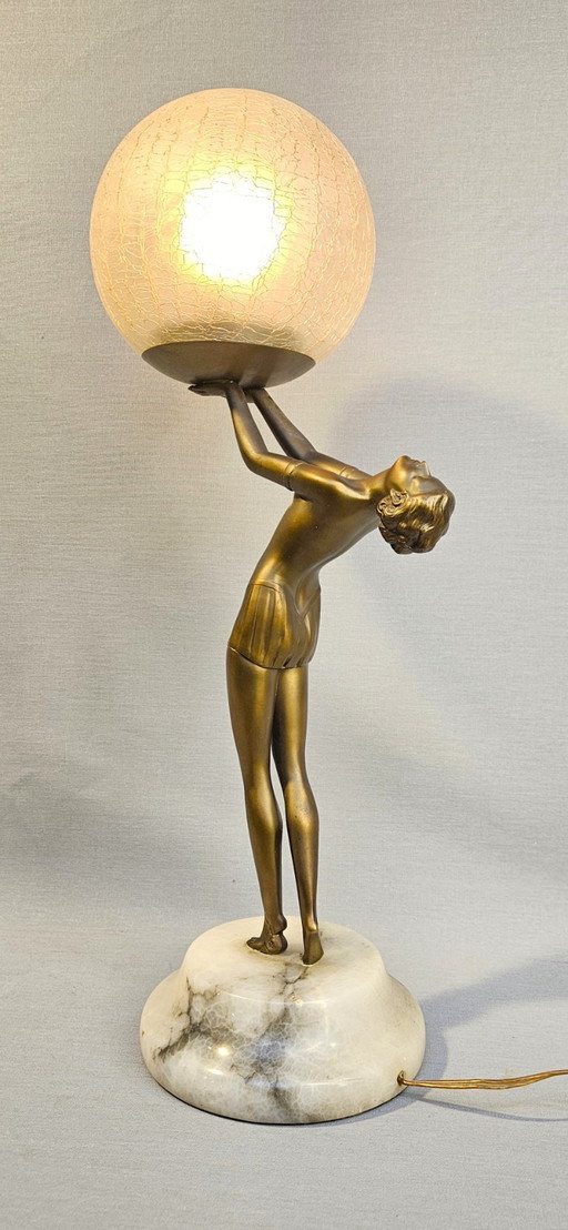 Lámpara de mesa - Metal patinado color bronce - Lámpara de mesa 'Bailarina'