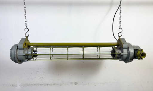 Grey Soviet Industrial Hanging Tube Light, 1970s