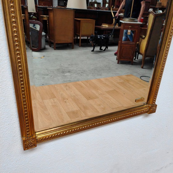 Image 1 of Miroir sur pied DeKnudt vintage doré de style Hollywood Regency