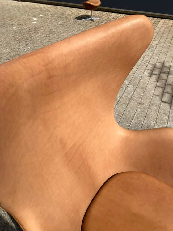 Image 1 of Exclusive early Fritz Hansen Egg Chair from 07–‘63 in Cognac Camel vintage leather in MINT CONDITION!!