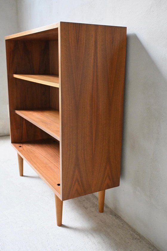 Image 1 of Mid-Century Open Bookcase Teak Veneer