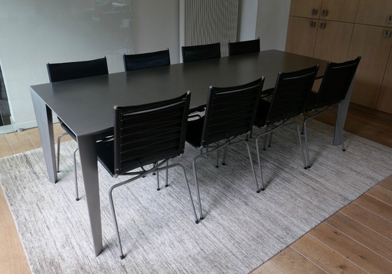 Tavolo da pranzo originale Fabiaan Van Severen 'Fold & Profile' – Design belga in acciaio inossidabile (photo 2 of 8)