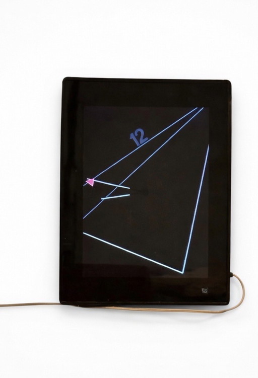 Zeldzame Memphis Stijl “Present Time” neon wandklok