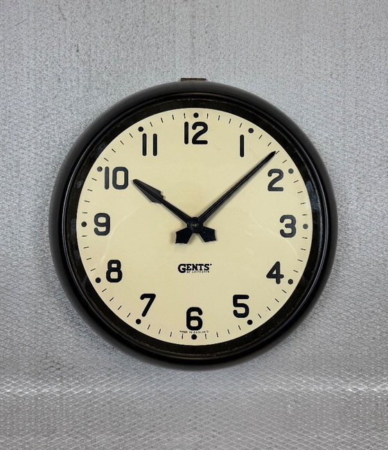 Image 1 of Vintage Brown Bakelite Wall Clock by Gents of Leicester, 1950s