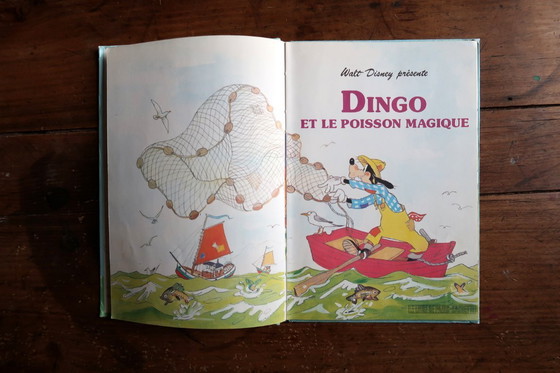 Image 1 of vintage Walt Disney Français Livre pour enfants « Dingo et le Poisson Magique », 1979 – 2C52