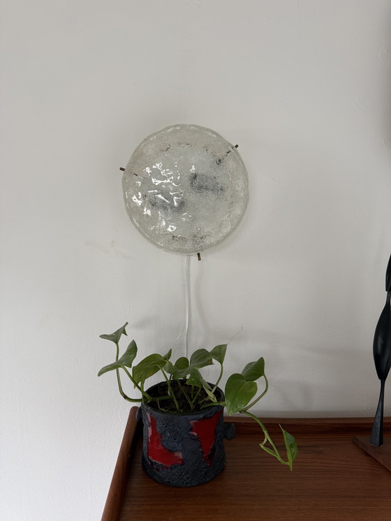 Image 1 of Vintage ice glass wall lamp/ceiling lamp, Kaiser Leuchten ‘60