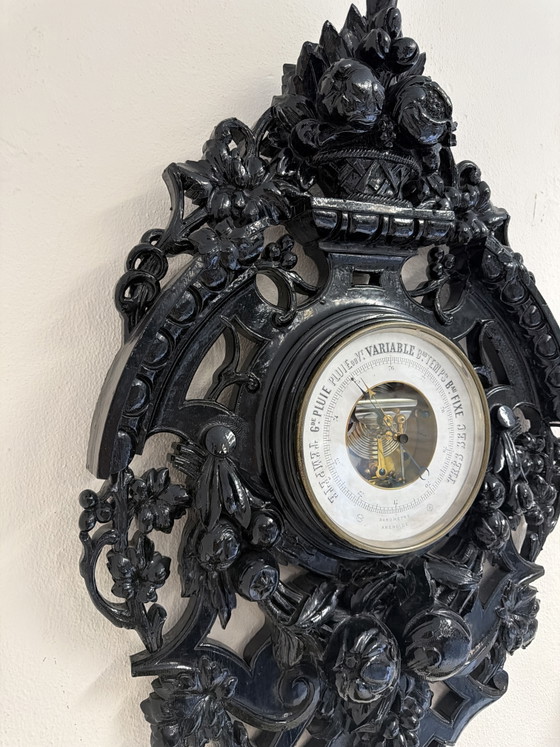 Schwarzes Barometer – Wanddekoration, Glass, Wood (photo 4 of 5)