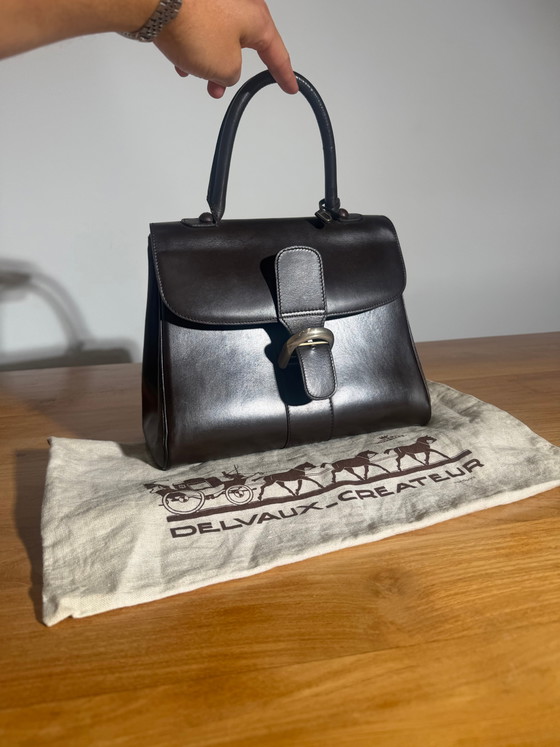 Delvaux Brillant MM Handbag – Chocolate Brown Leather – Top handle bags (photo 5 of 10)
