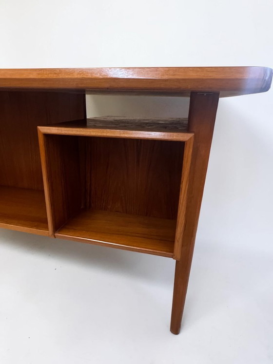 Image 1 of Peter Løvig Nielsen Freestanding Executive Desk in Teak, Denmark – Original Maker's Mark & Exceptional Condition