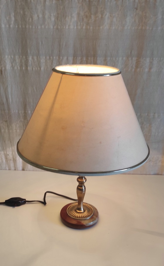 Neo-Classical Style Brass Table Lamp - Mid-20th Century (photo 4 of 8)