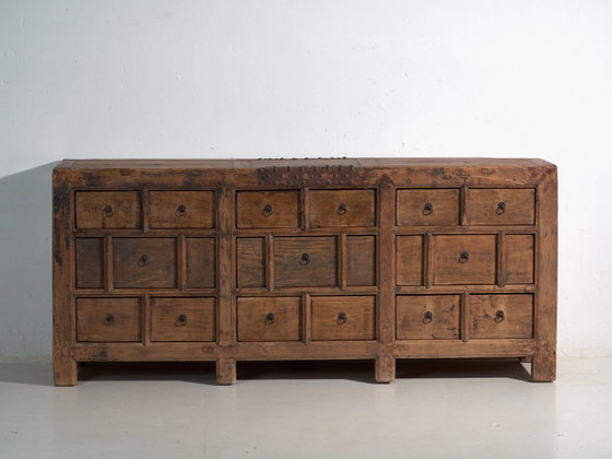 Mobile antico a cassetti multipli in legno di pino – Cina, circa 1930 – Cassettiere, Iron (photo 38 of 40)