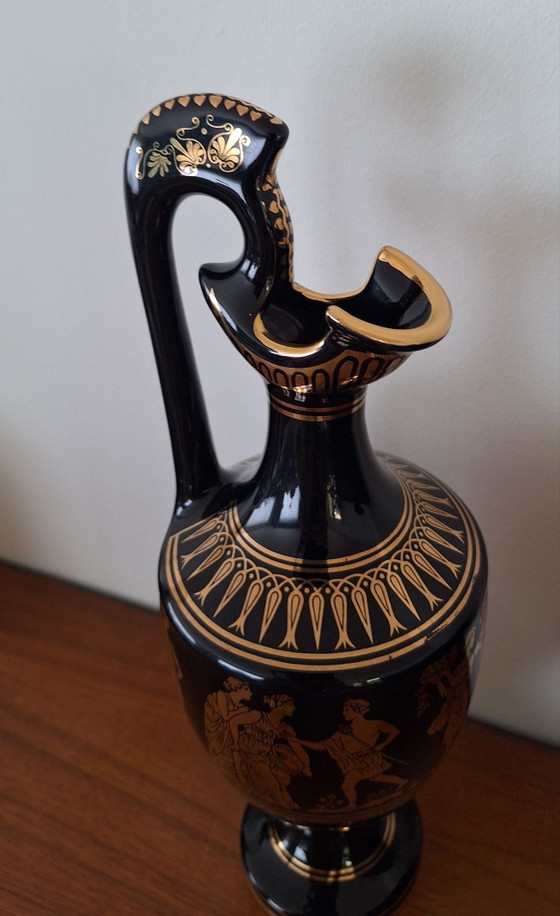Greek Vase / Hydria, Lambrou Bros S.A., 24k Gold, Ceramic, Black (photo 6 of 12)
