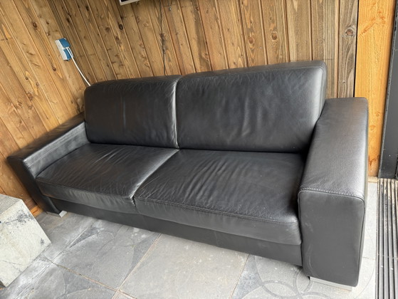 Image 1 of Schwarzes Ledersofa