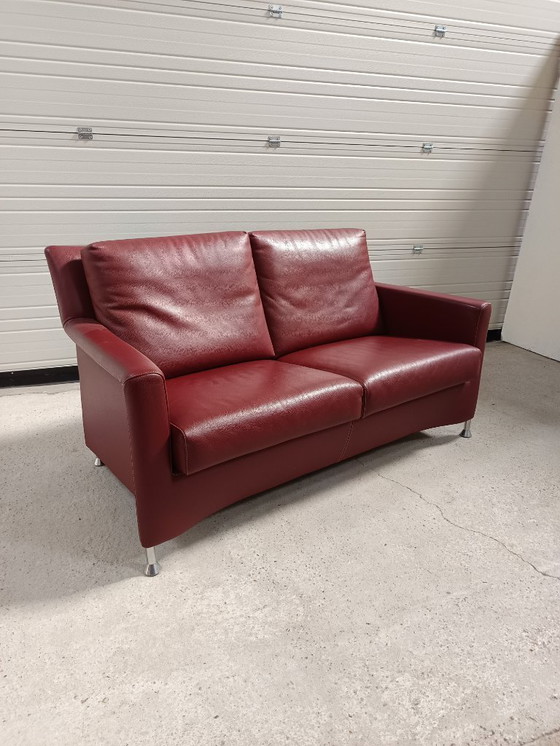 Image 1 of Set di divani Leolux Paian 2 posti 3 posti Senso Granata Pelle