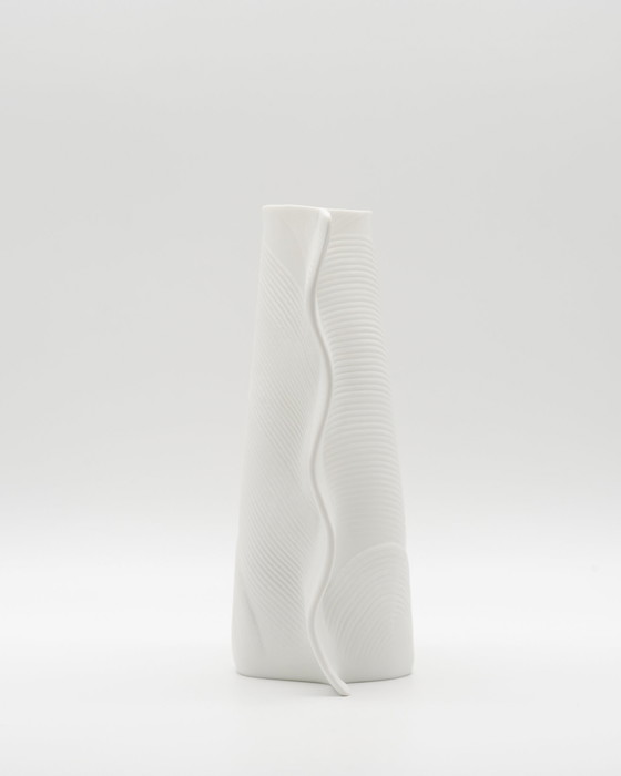 Image 1 of Art Vase Duo Rosenthal Studio Line Design Johan van Loon Fine Porcelain 80s 18cm