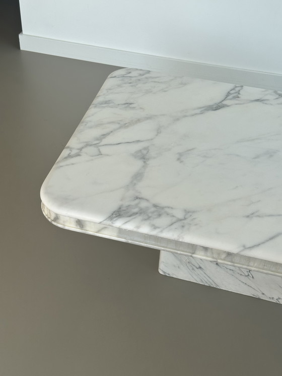 Image 1 of Vintage Carrara Bianco marble stone Italian coffee table 70s