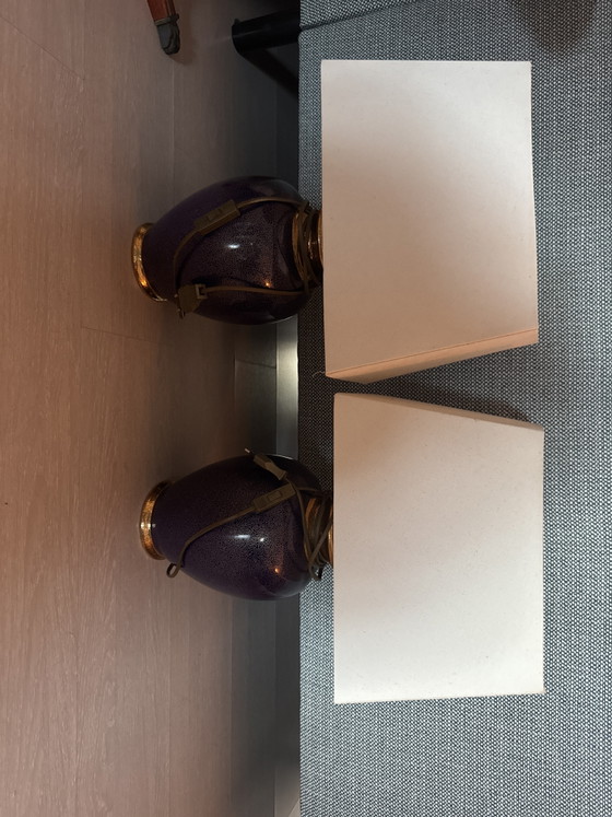 2 Le Dauphin Table Lamps - Good Condition – Ceramic, Textile (photo 5 of 5)