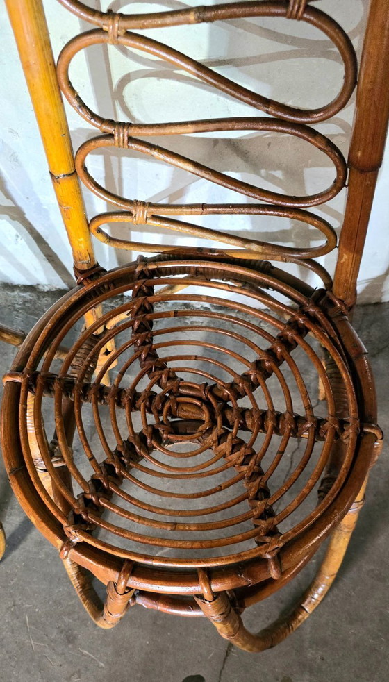 Image 1 of Juego de 4 sillas de bambú de Bonacina, 1960