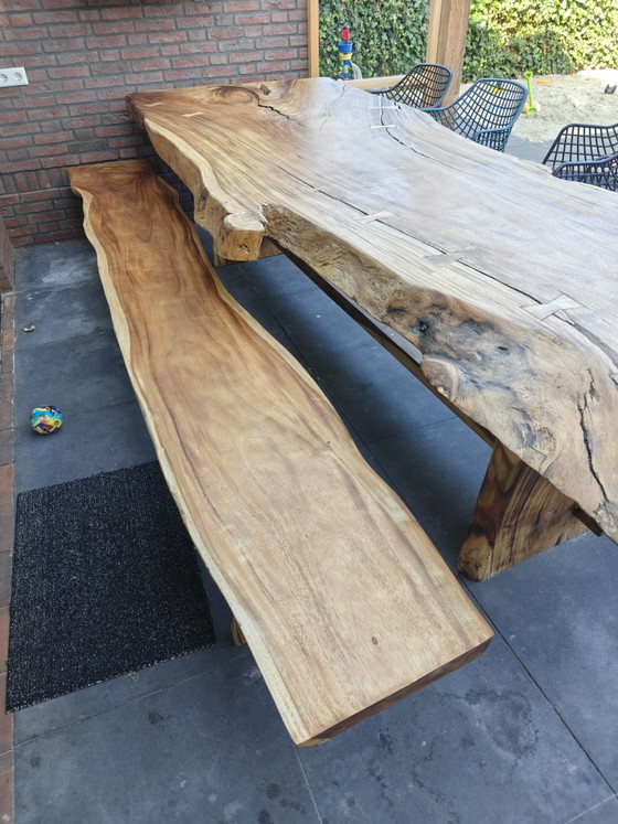 Image 1 of Gartenmöbelset aus Suarholz, Tisch 350 cm mit Bank