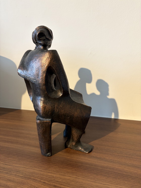 Image 1 of Beautiful Bronze Sculpture – H.V. (Henny) Beckers – Titled 'Commitment'