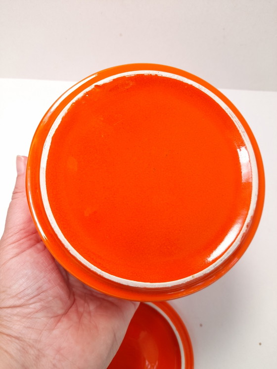Pino Spagnolo orange ceramic box for Sicart – Decorative Objects (photo 5 of 5)