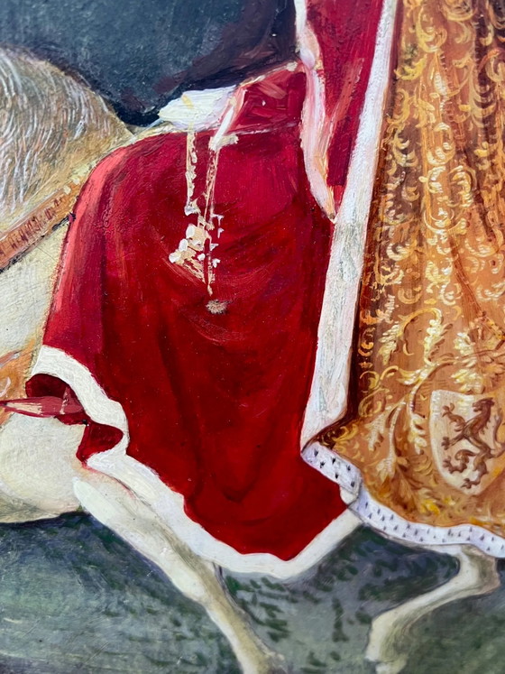 Oil on panel Countess of Flanders – Paintings & Drawings, Wood (photo 4 of 9)