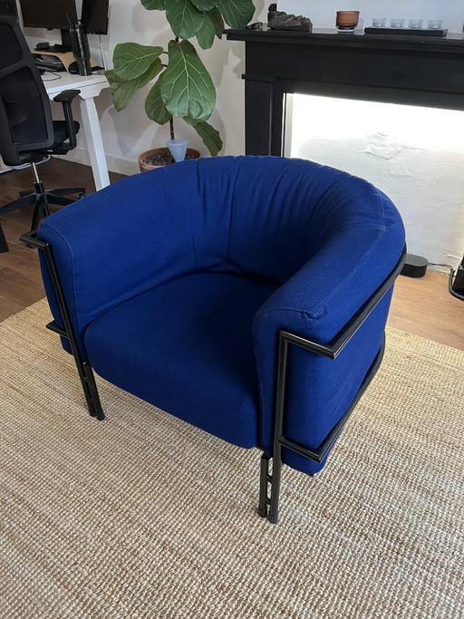 Poltrona lounge vintage Harvink – Struttura in metallo pesante – Design olandese – Pieghettata