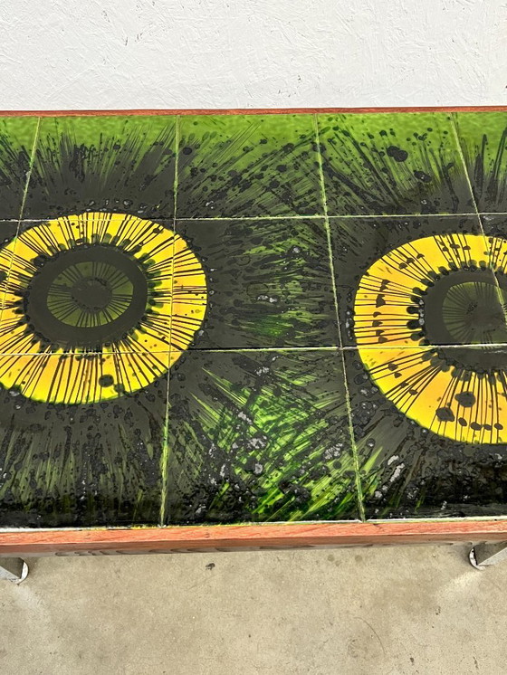 Image 1 of Tavolino da caffè vintage, piano in ceramica, Belgio anni '60