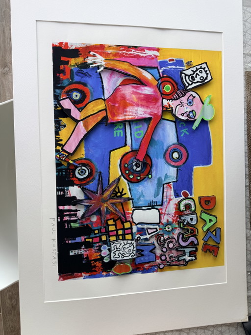 Paul Kostabiart Gemengd in reliëf – kunst, Paper, Other